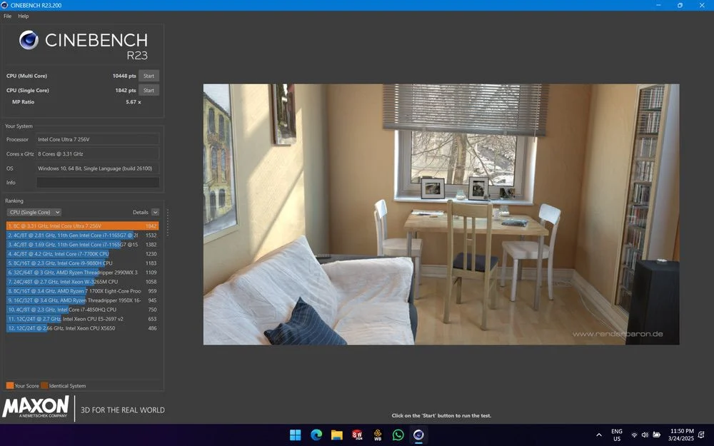 Cinebench R23シングルマルチコア cinebench r23 single + multi core