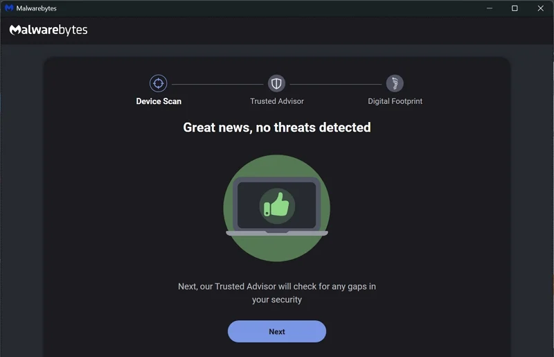 malwarebytes scan result