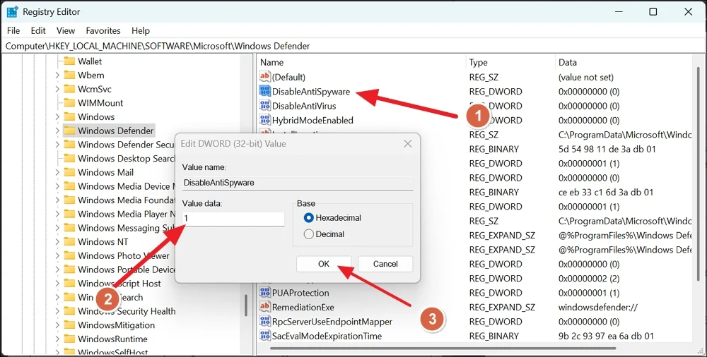 disable antispyware