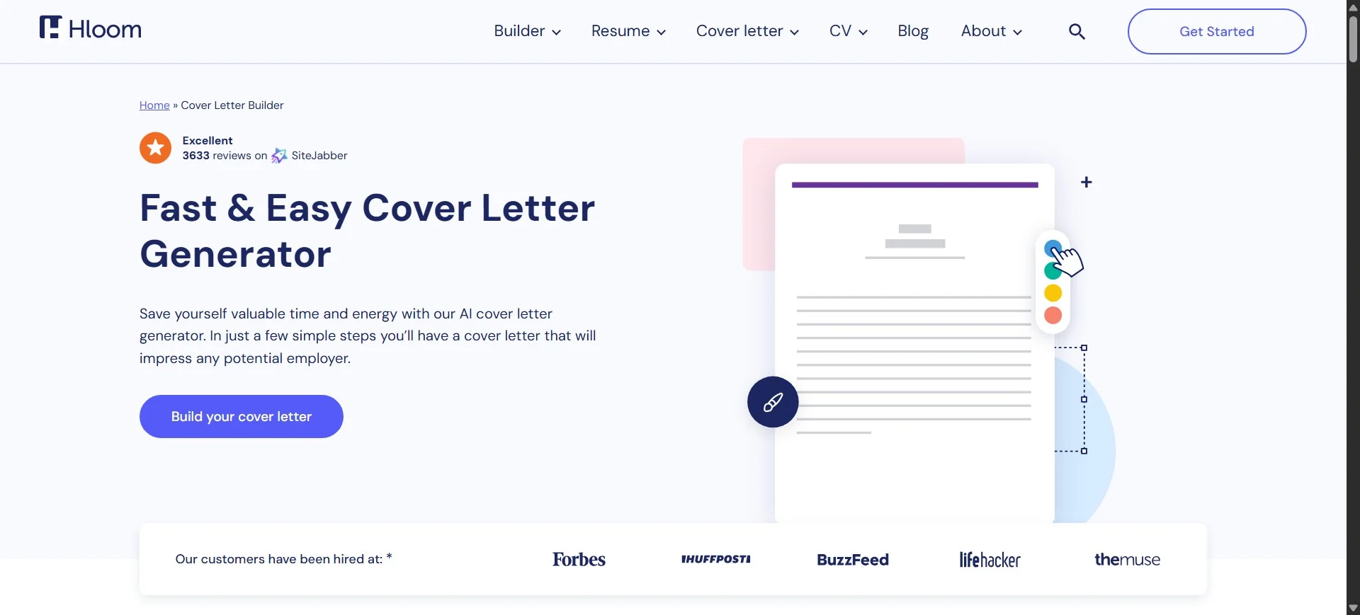 hloom cover letter generator