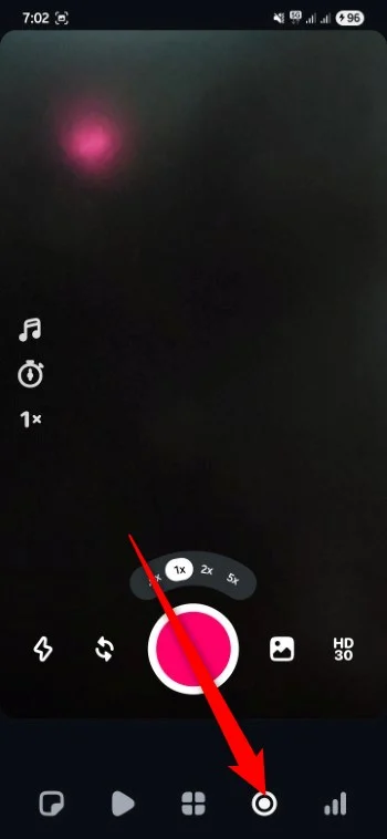 instagram edits recording tab