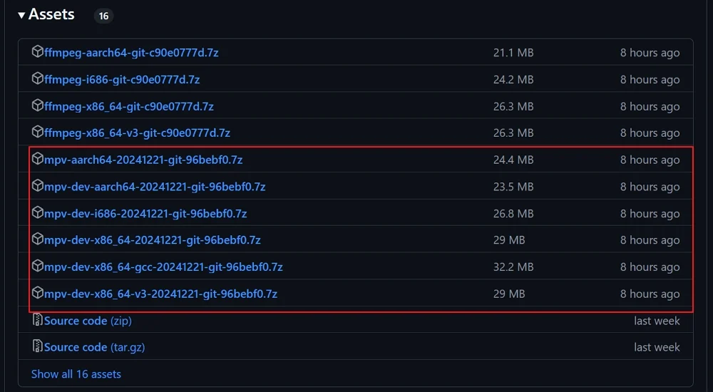 mpv player on github