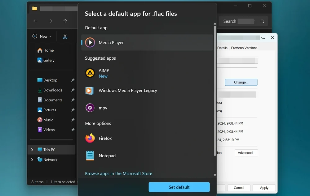 set mpv player as default media player