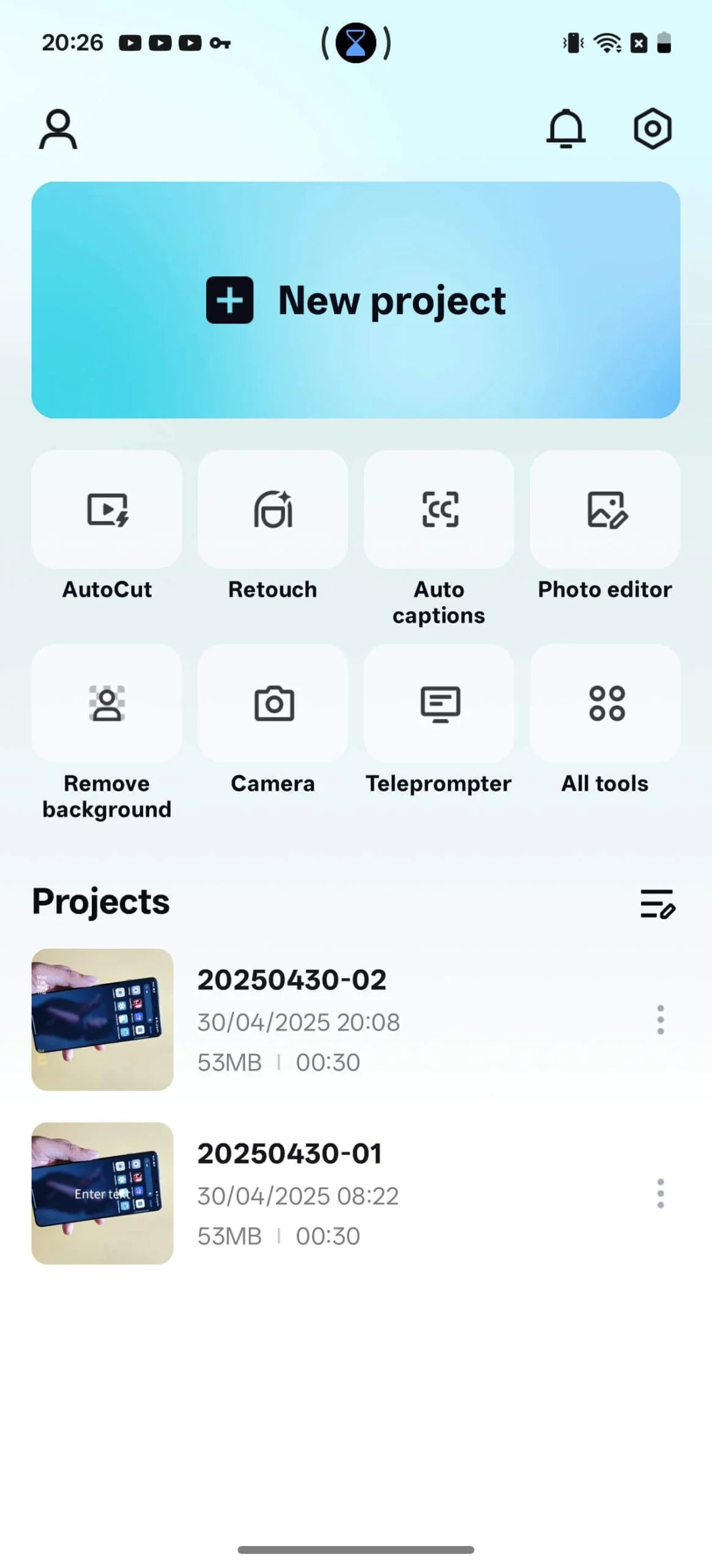 capcut projects page