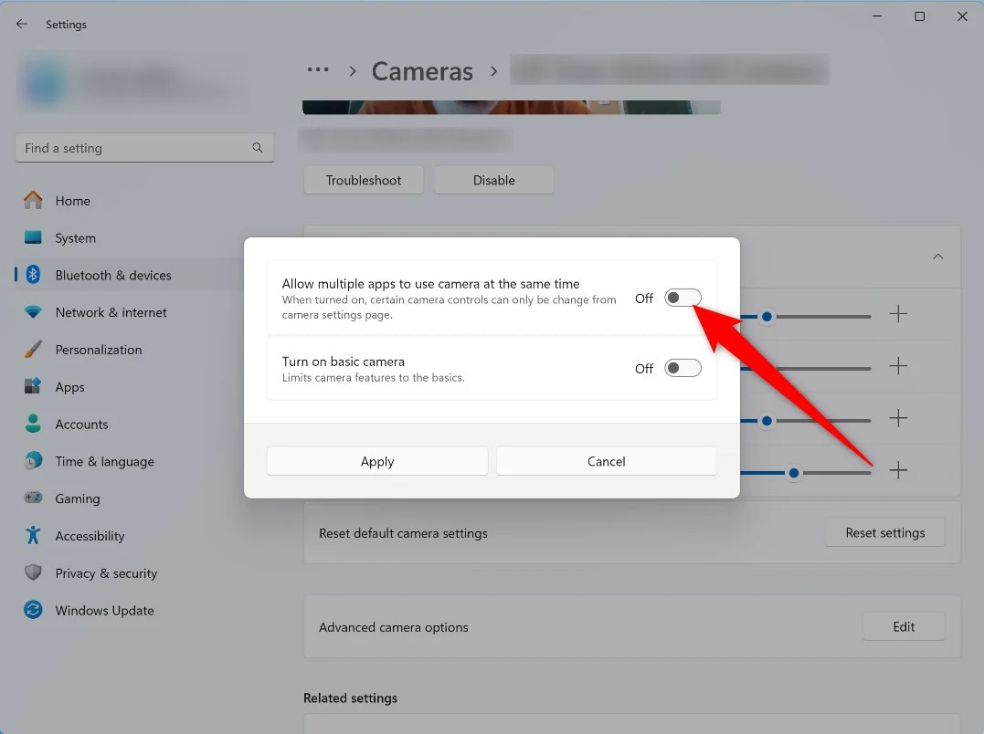 multi-app camera support