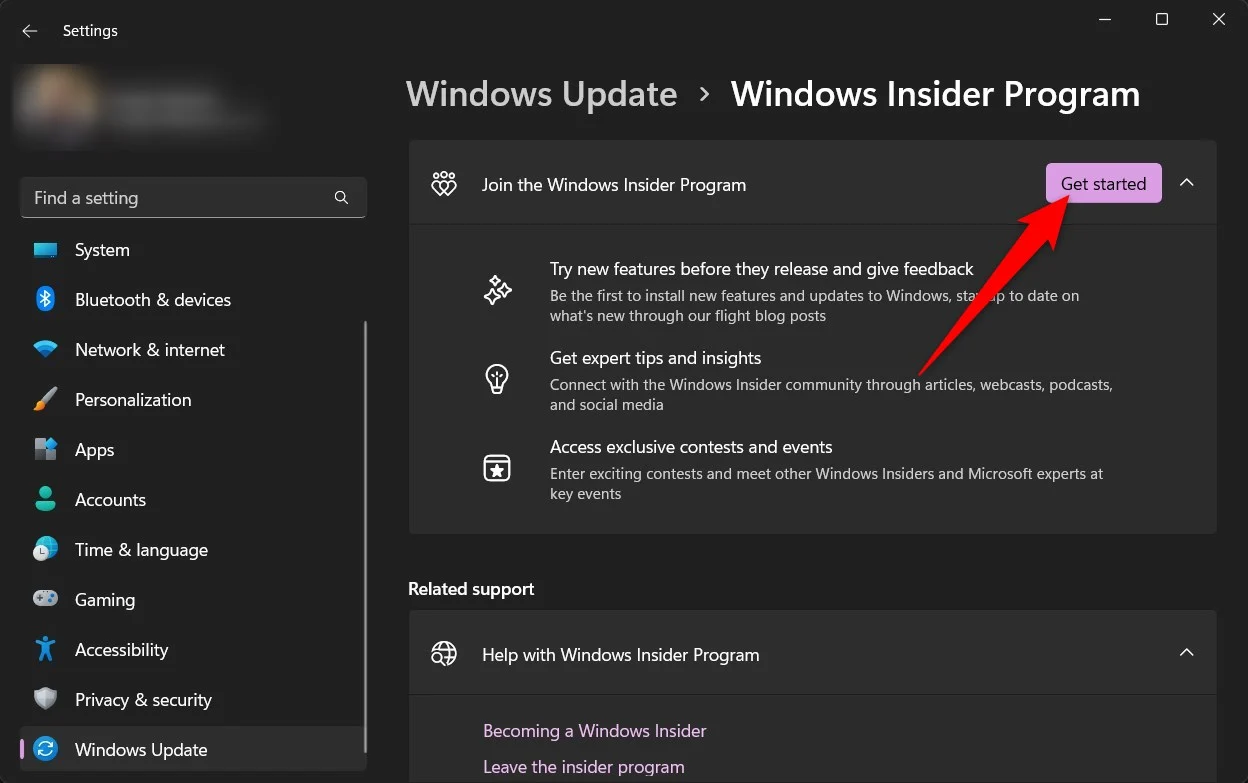windows insider program get started