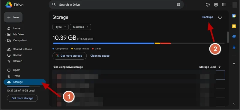 backups on google drive