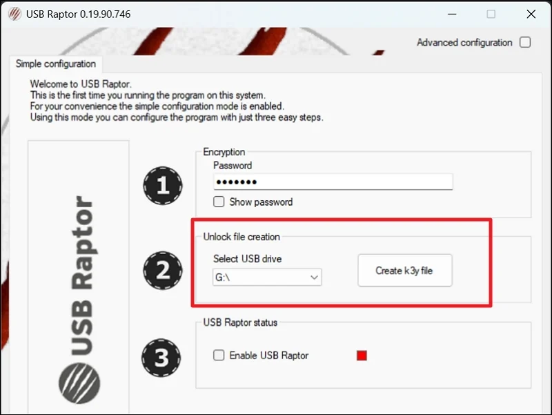 usb raptor on windows 11