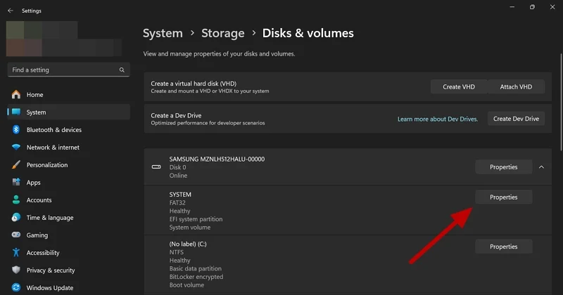disks and volumes in windows 11