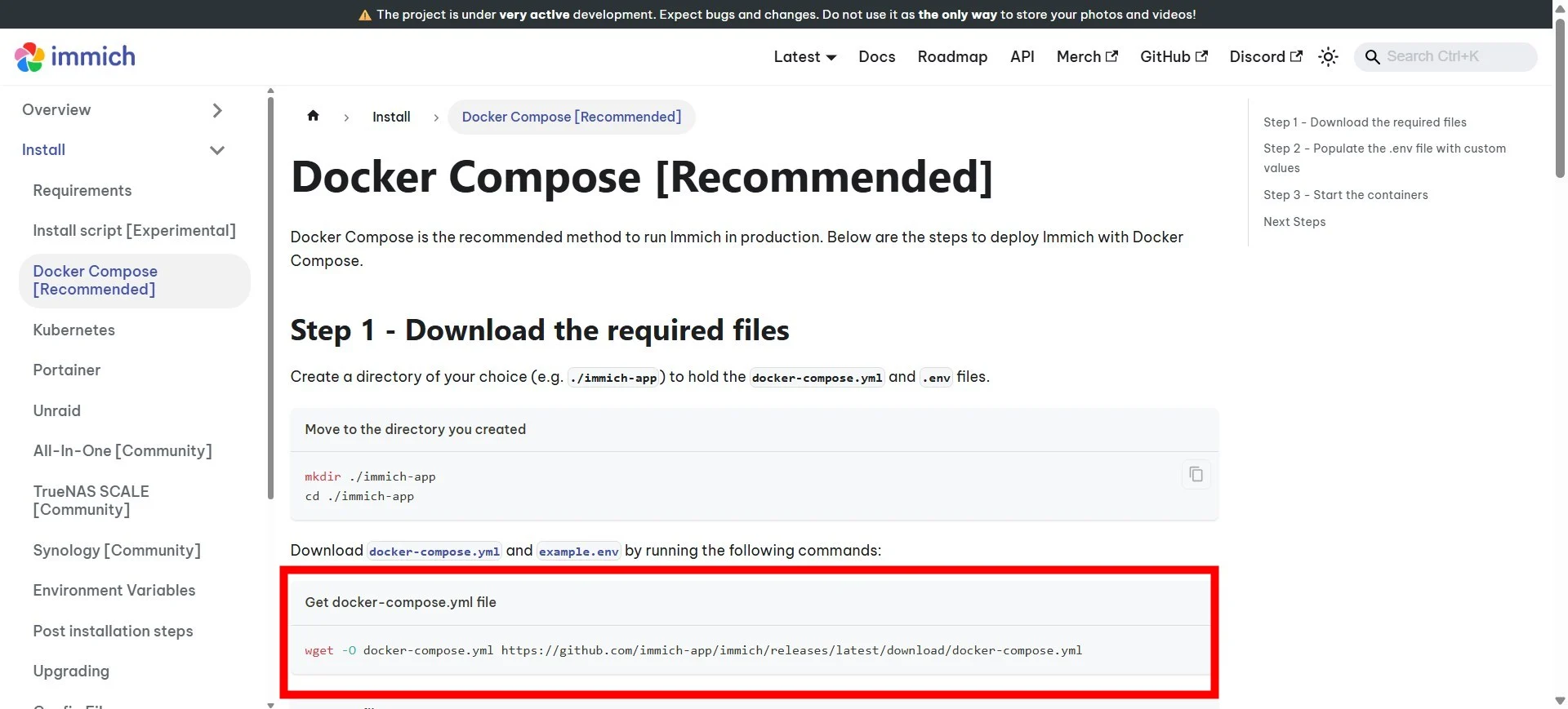 get docker compose
