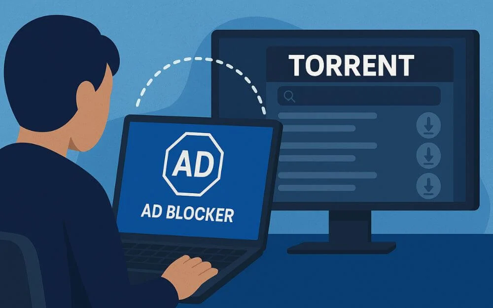 using an ad blocker while accessing torrent sites