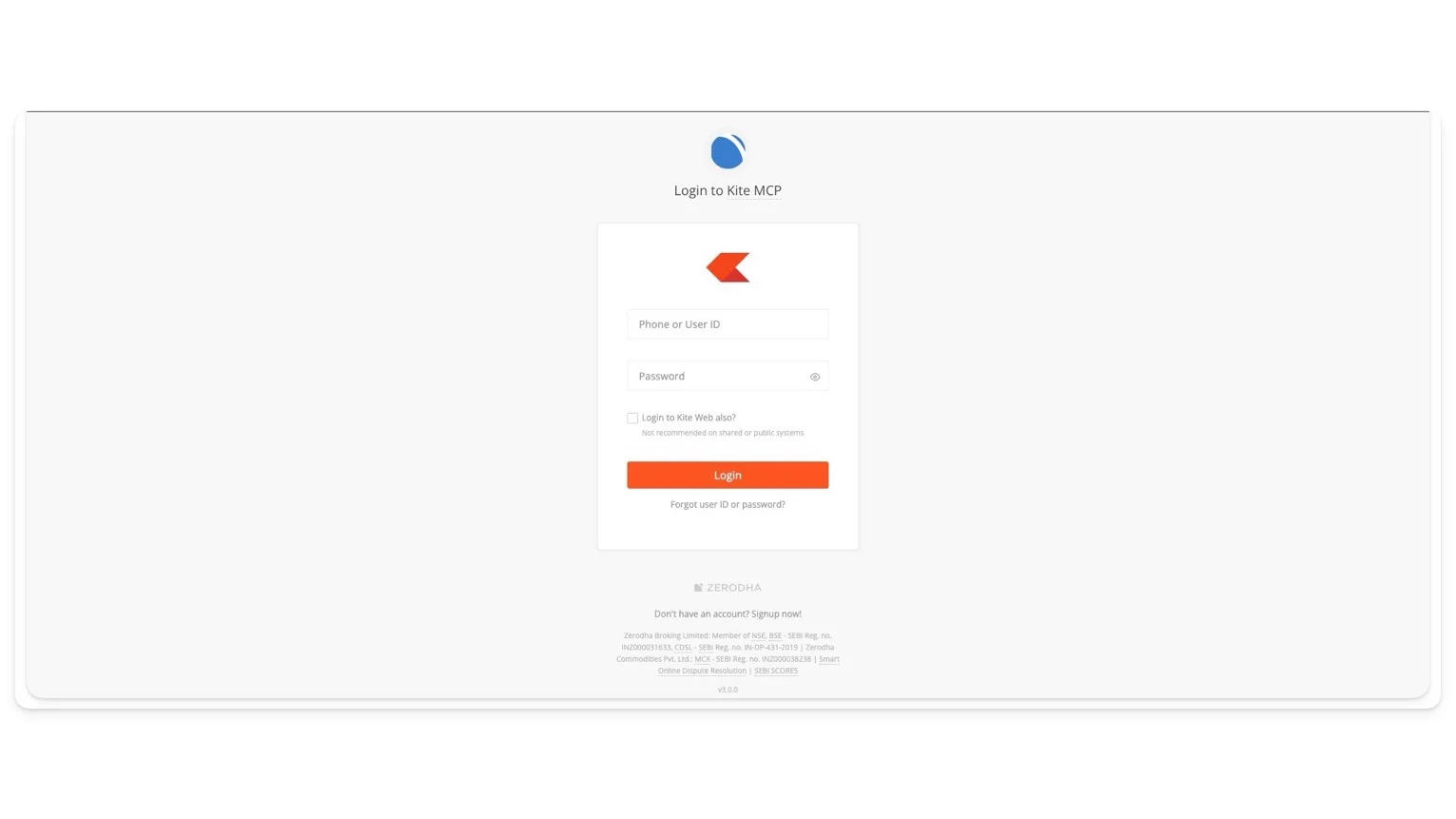sign in with your kite details