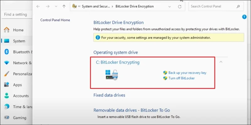 turn off bitlocker