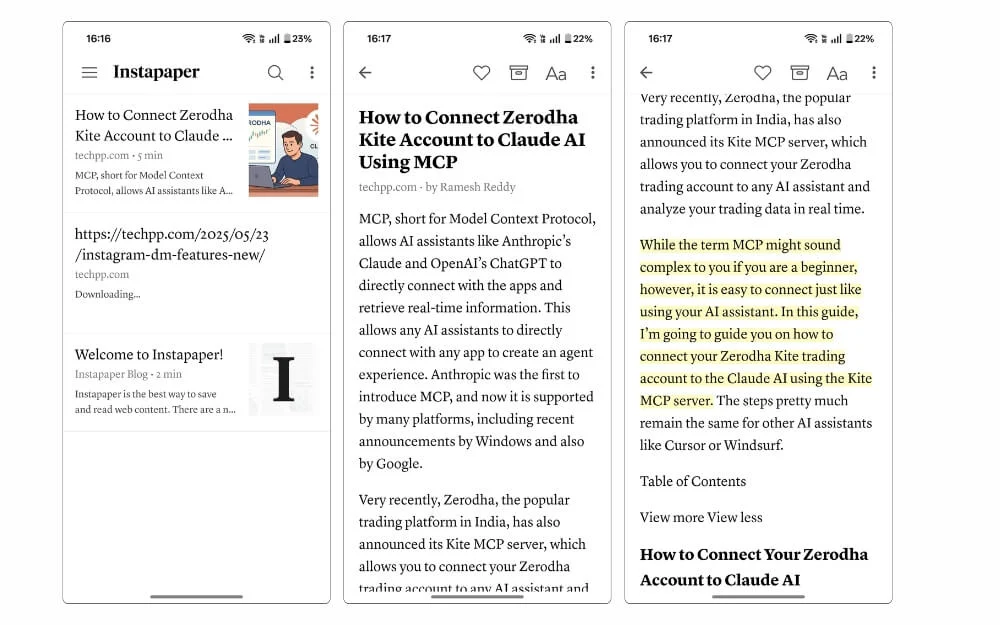 instapaper app