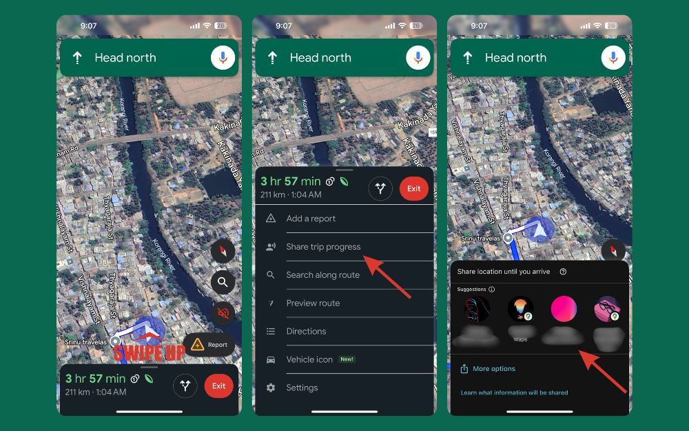 google maps – share trip progress (eta)