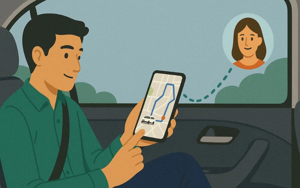 share ride details with your family using third-party services