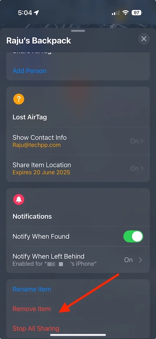 remove airtag