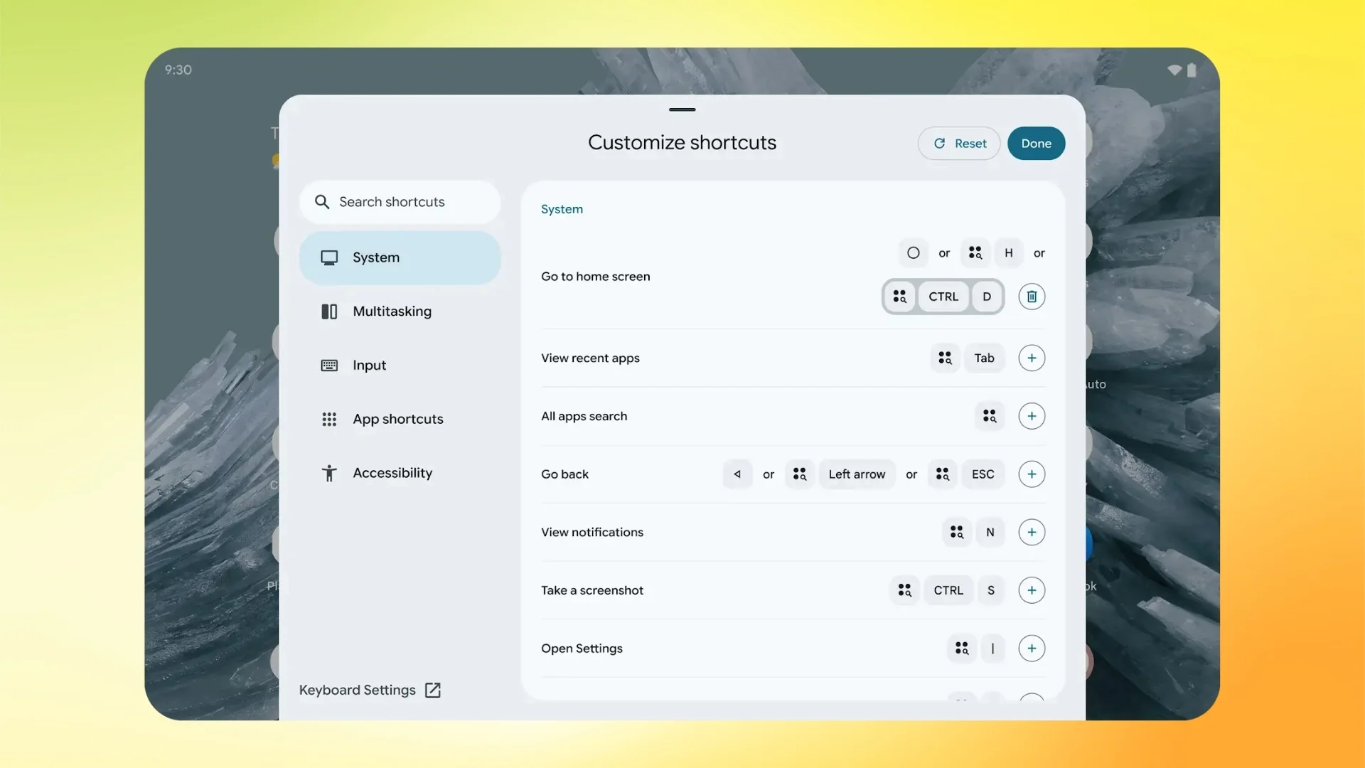 customize shortcuts android 16