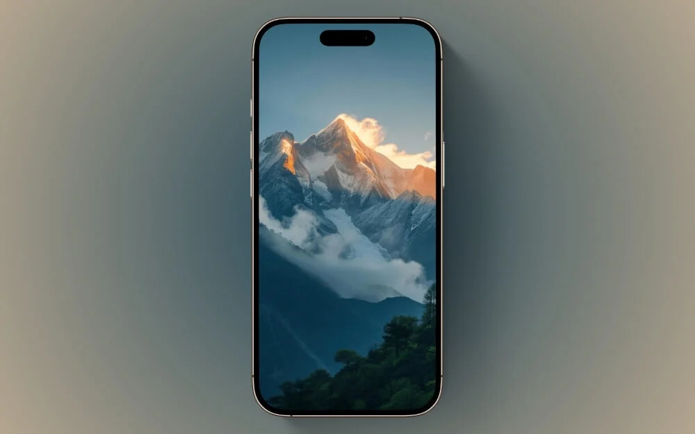 golden mountain peak lock screen wallpaper