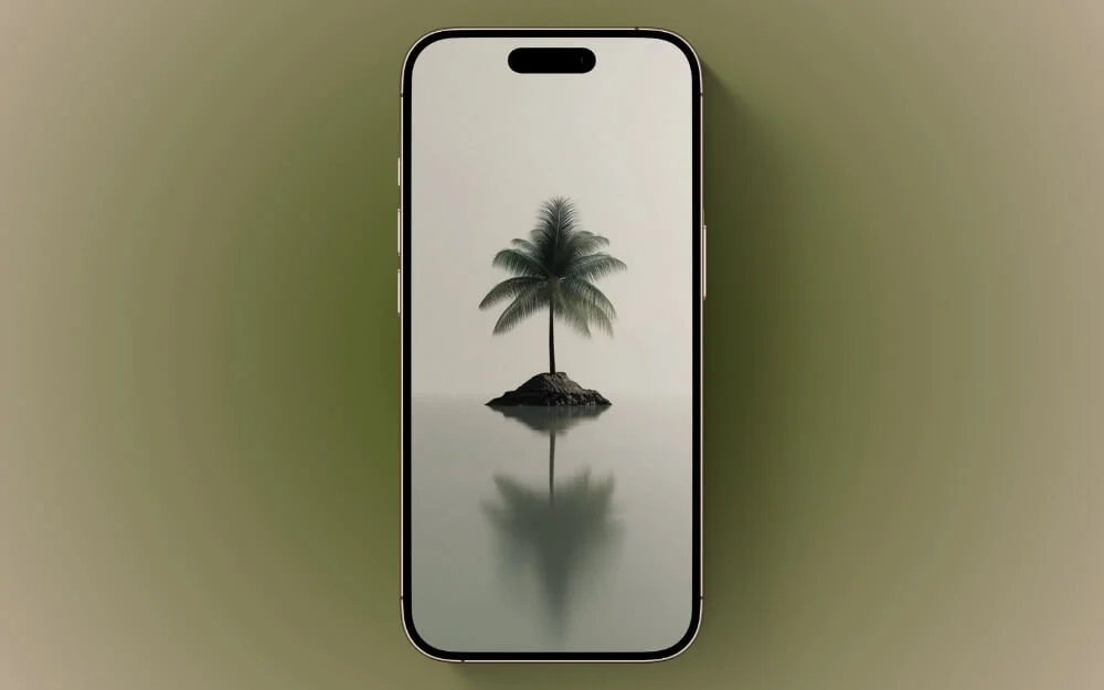 lonely palm island lock screen wallpaper