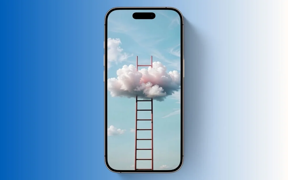 ladder to the clouds lock screen wallpaper