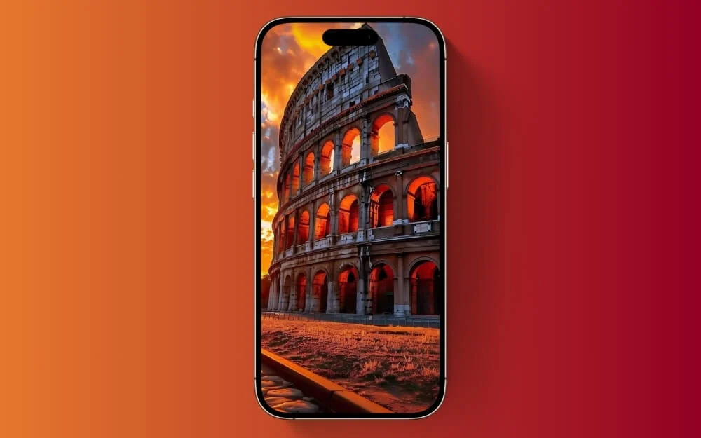 colosseum sunset lock screen wallpaper