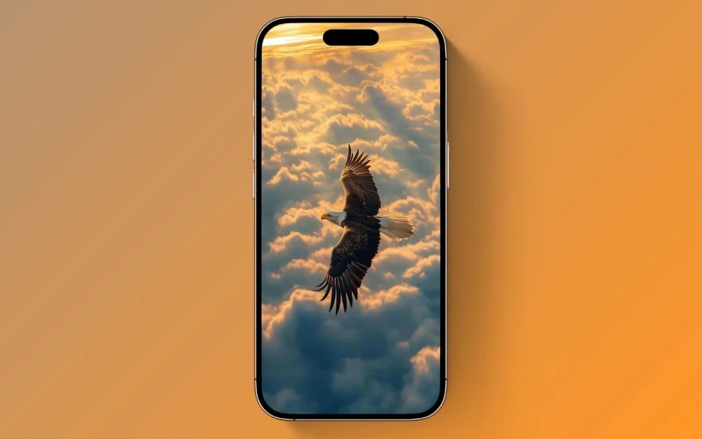 eagle above the clouds lock screen wallpaper