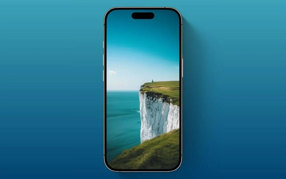 white cliff by the sea lock screen wallpaper