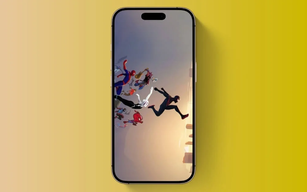 spider-verse team jump lock screen wallpaper