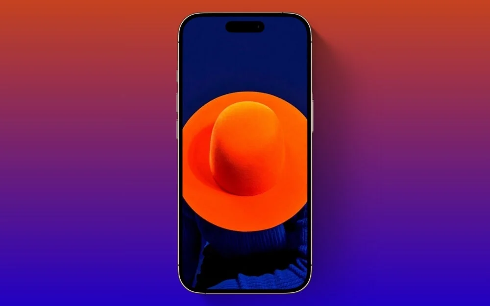 hat on blue outfit lock screen wallpaper