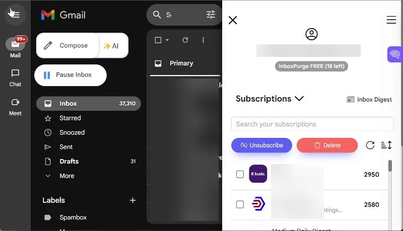 inboxpurge - google chrome extensions for gmail