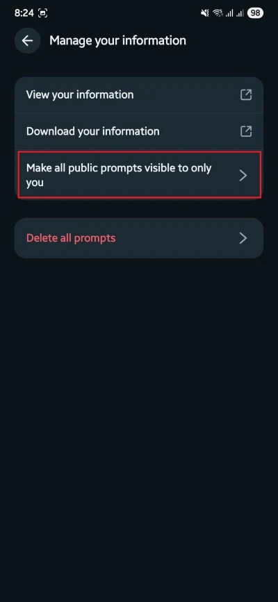 meta ai make prompts visible to you