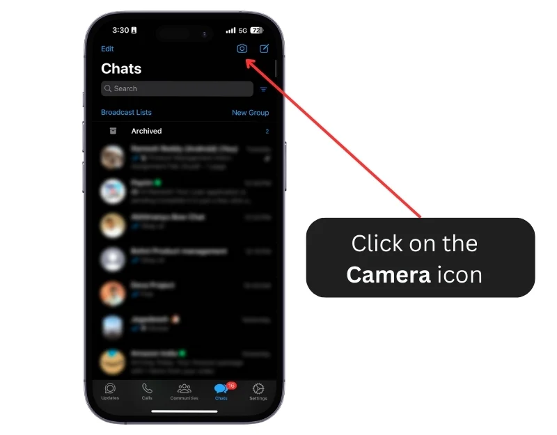 click on the camera icon