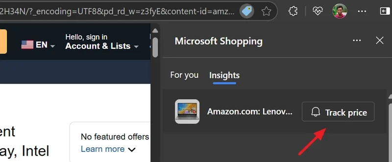 price tracking with edge shopping