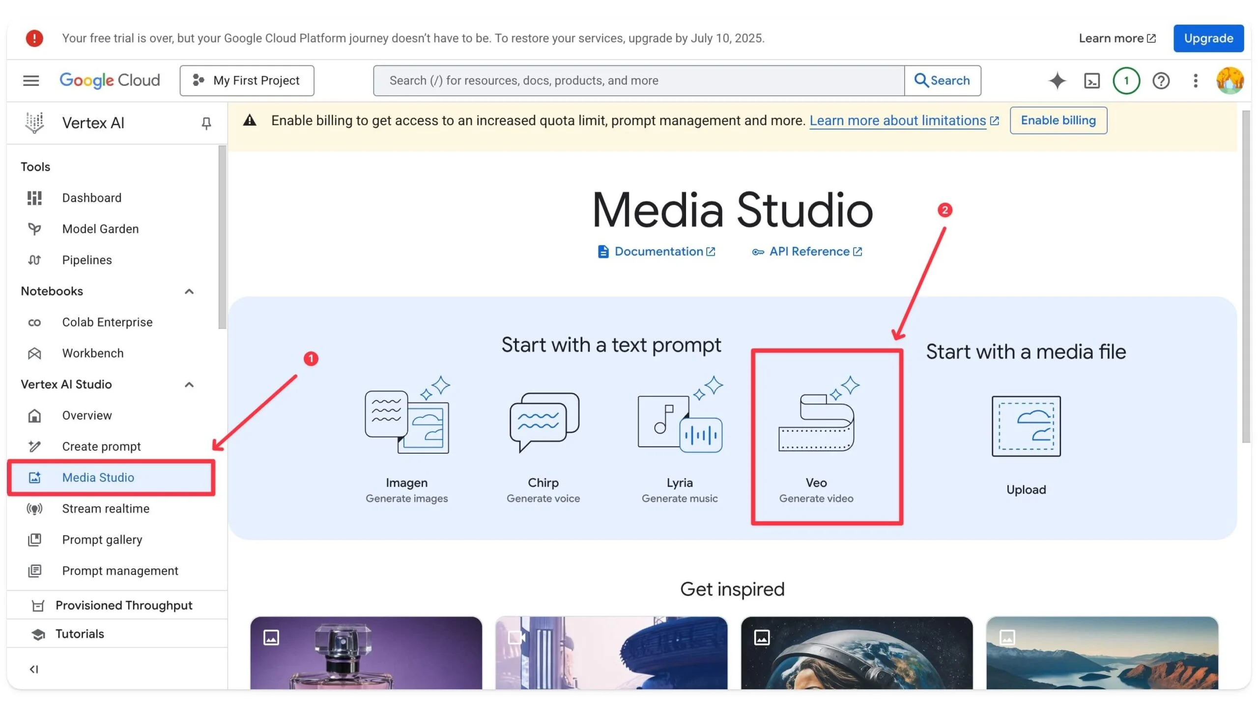 access google veo video model in google vertex ai