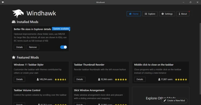 windhawk app on a windows pc.