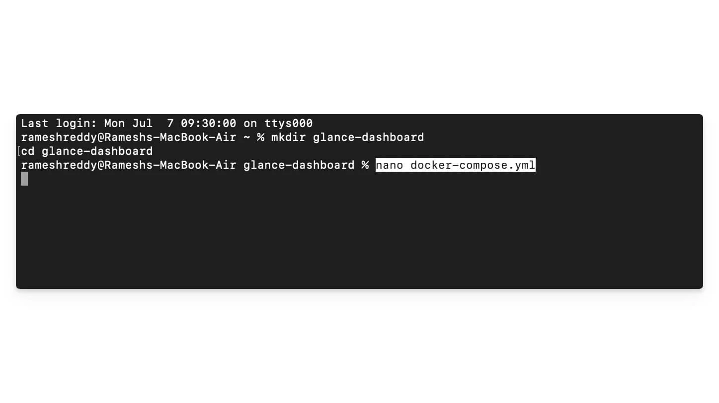 create the docker compose file