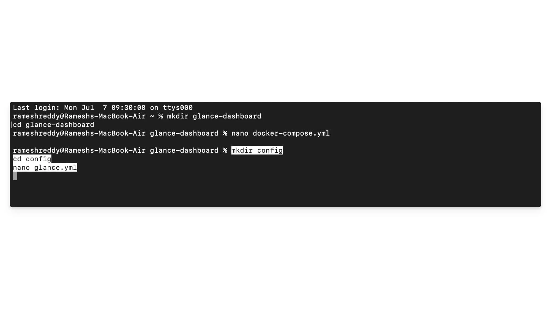 create a basic config folder