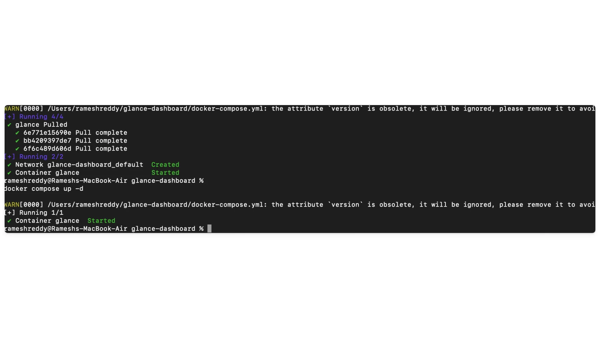 how to set up your own personal dashboard using glance - ensure glance is running