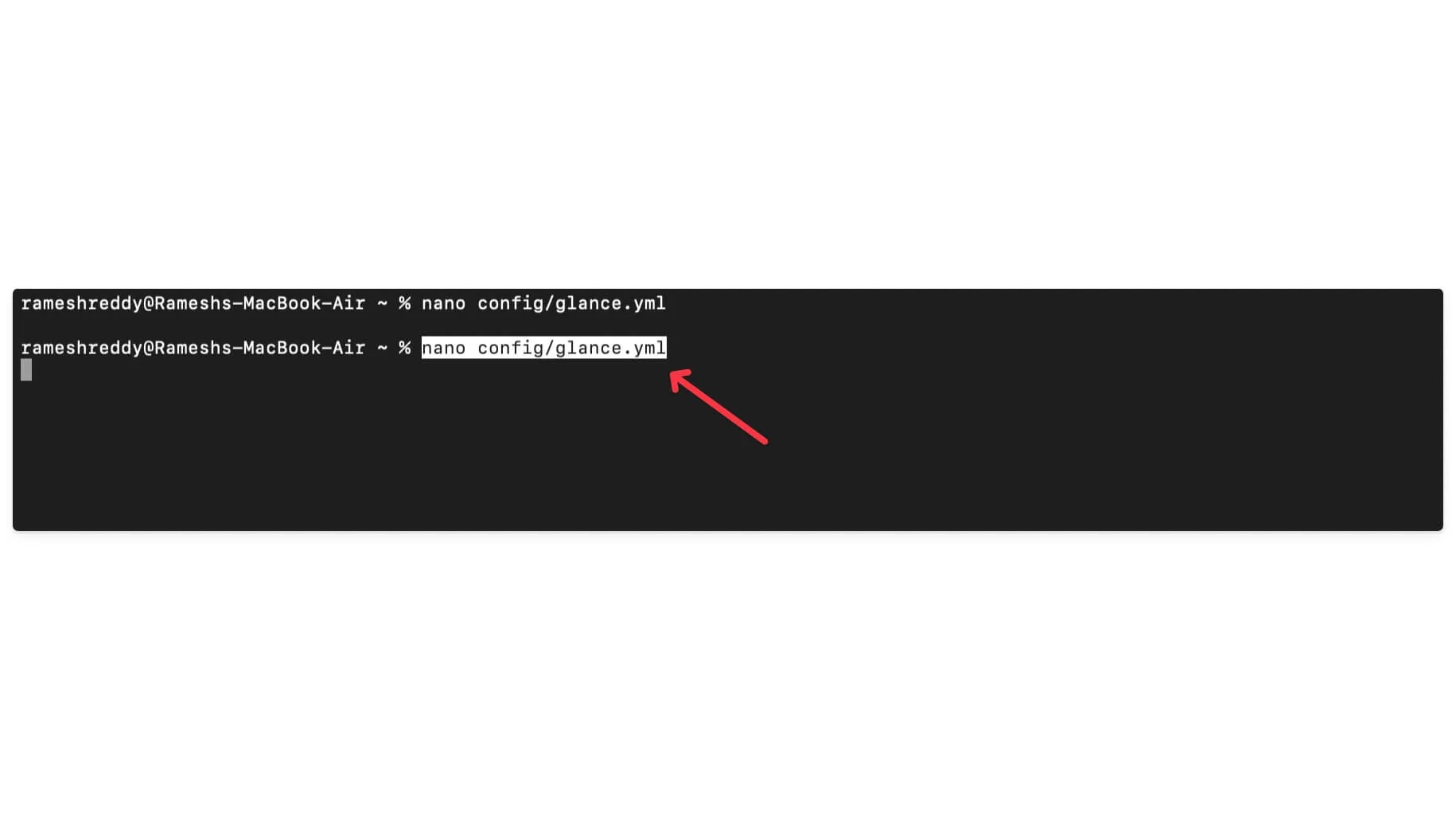 use the command to open the file