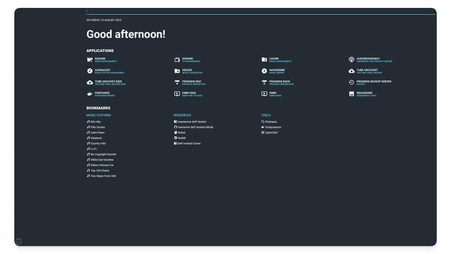 flame personal dashboard