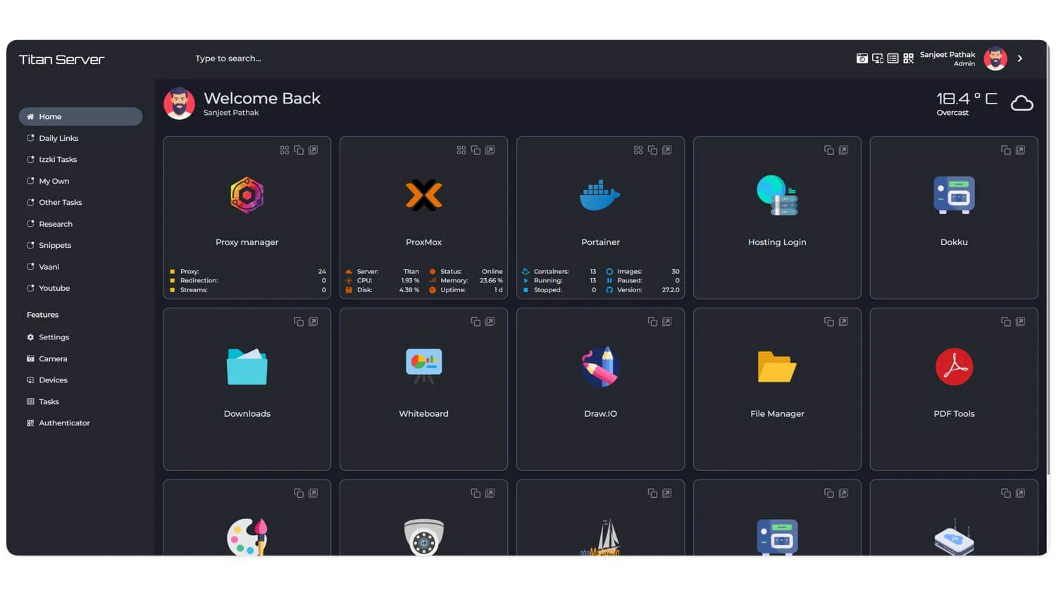 astroluma personal dashboard