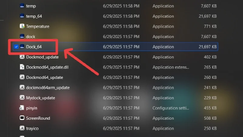 install dock-64 file