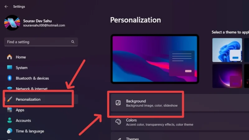 windows background settings