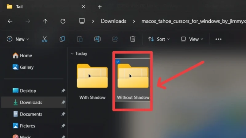 open without shadow folder