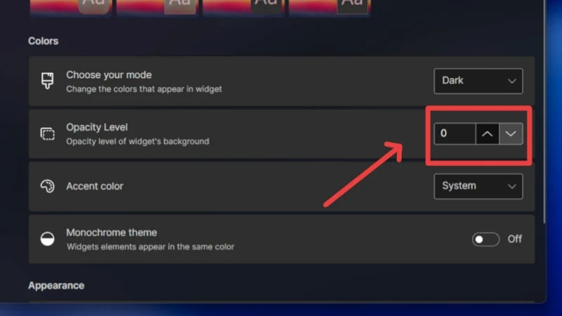 change opacity