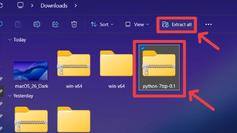 extract python-7tsp folder