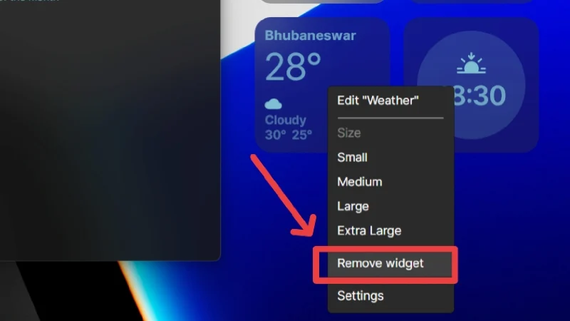 remove widget