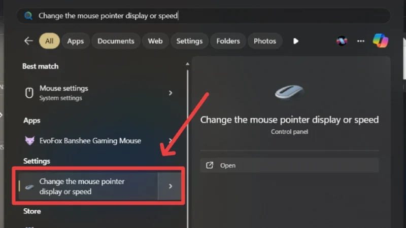 mouse pointer settings