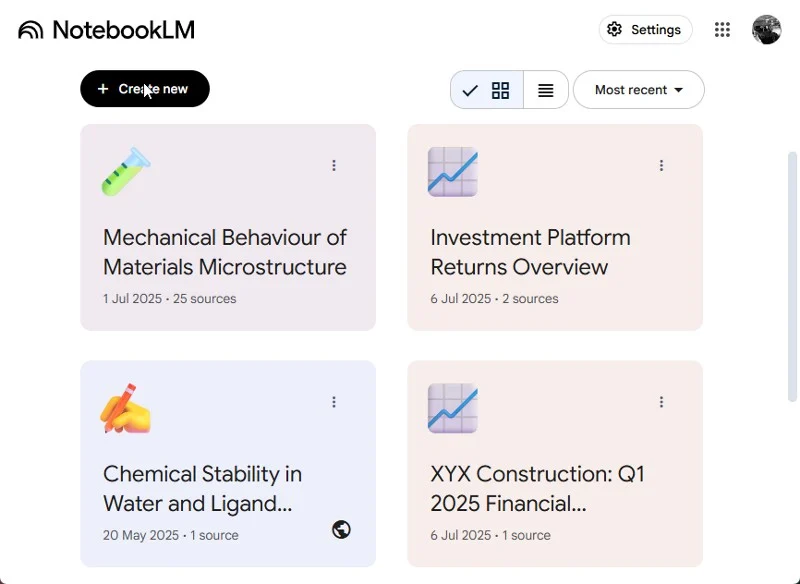 notebooklm-homepage-user-interface